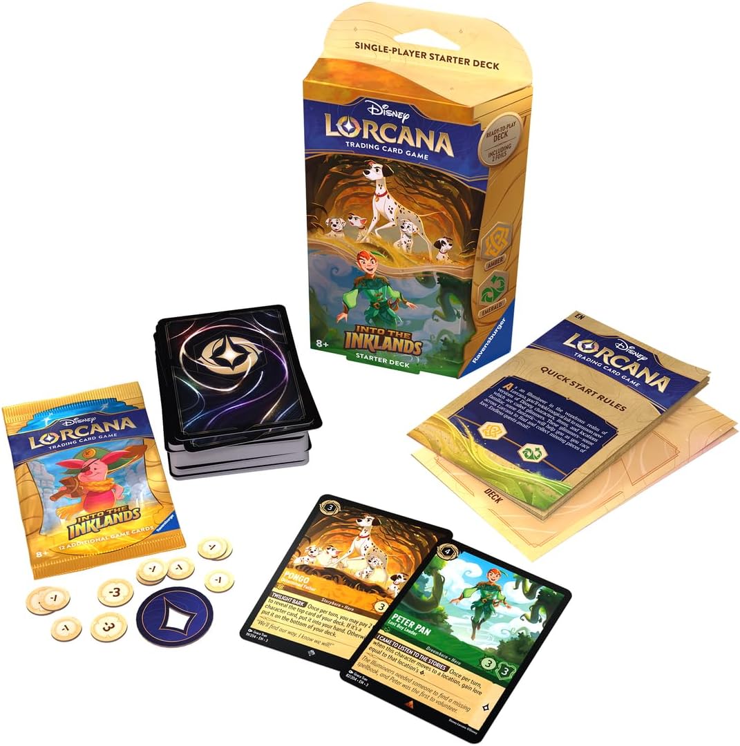 Ravensburger Disney Lorcana TCG: Into The Inklands - Amber & Emerald Single-Player Starter Deck | Engaging Gameplay | Over 200 Original Disney Artworks | Ideal for Ages 8+