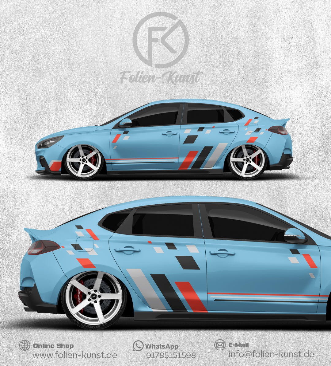 Digitaldruck Foliendekor Tuning Fahrzeug Folien Styling #394